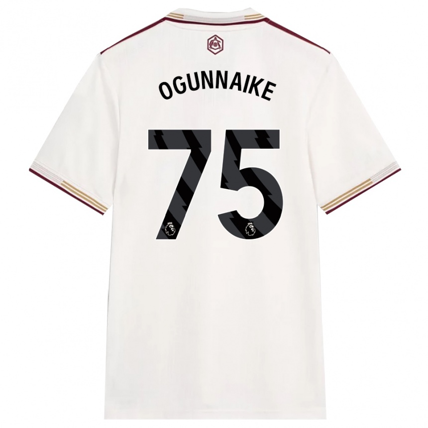 נשים כדורגל Josh Ogunnaike #75 לבן מלוכלך בורדו ג'רזי קיט שלישי 2025/26