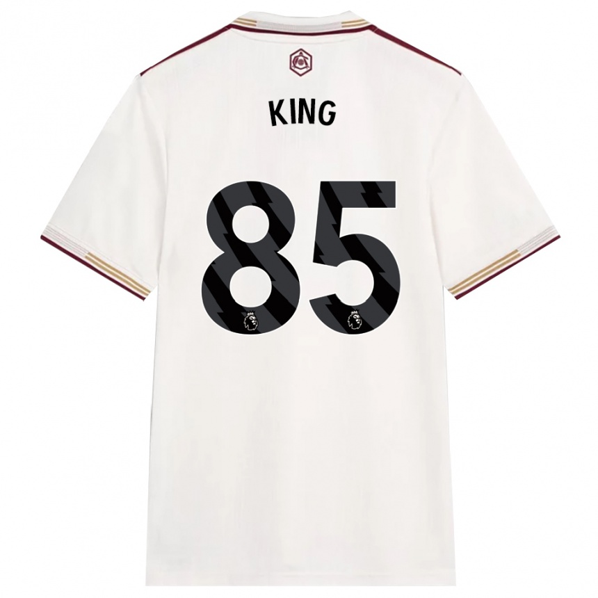 נשים כדורגל Josiah King #85 לבן מלוכלך בורדו ג'רזי קיט שלישי 2025/26