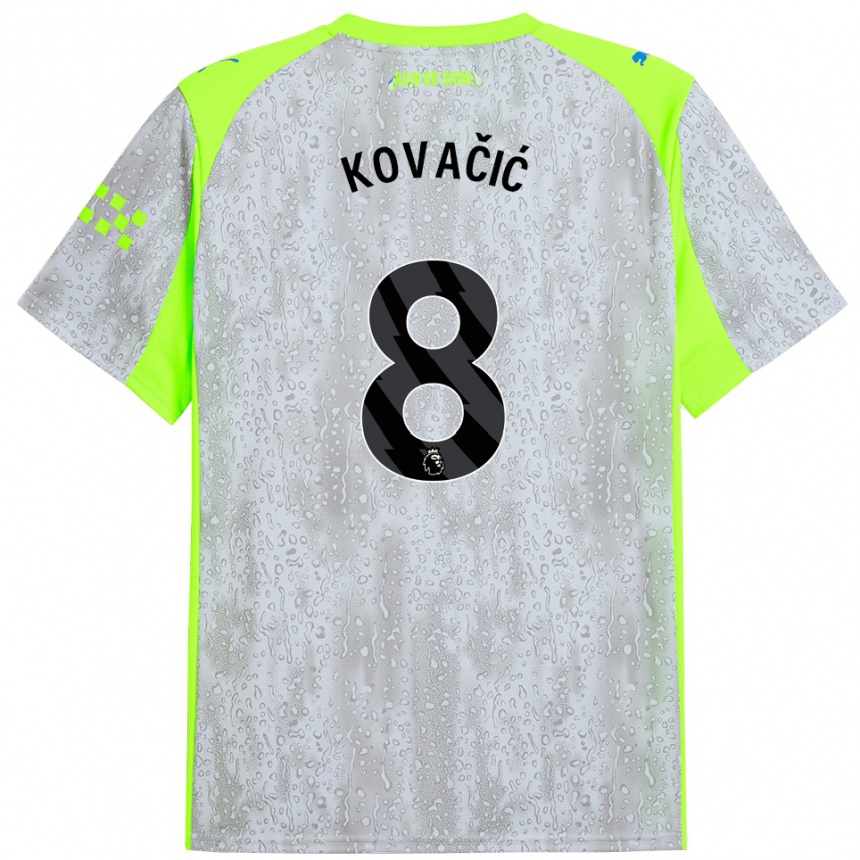 נשים כדורגל מתאו קובאצ'יץ' #8 אפור צהוב ג'רזי קיט שלישי 2025/26