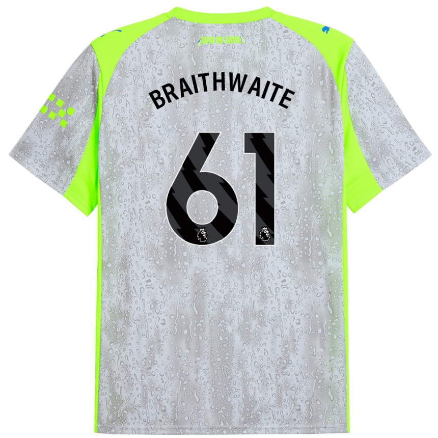 נשים כדורגל Kaden Braithwaite #61 אפור צהוב ג'רזי קיט שלישי 2025/26