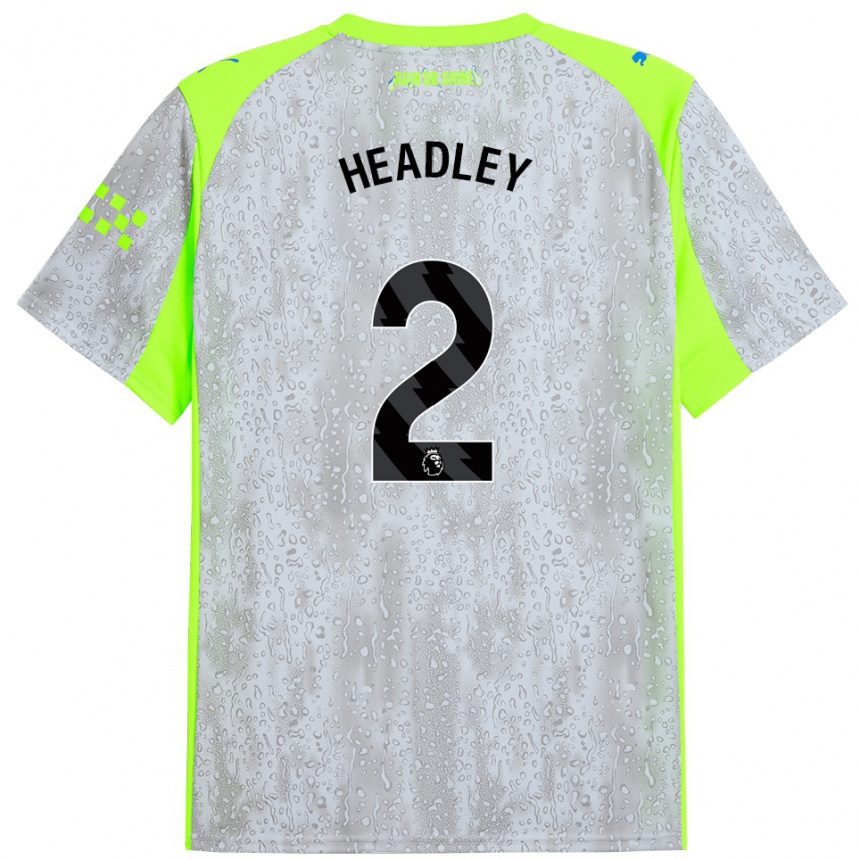 נשים כדורגל Dante Headley #2 אפור צהוב ג'רזי קיט שלישי 2025/26