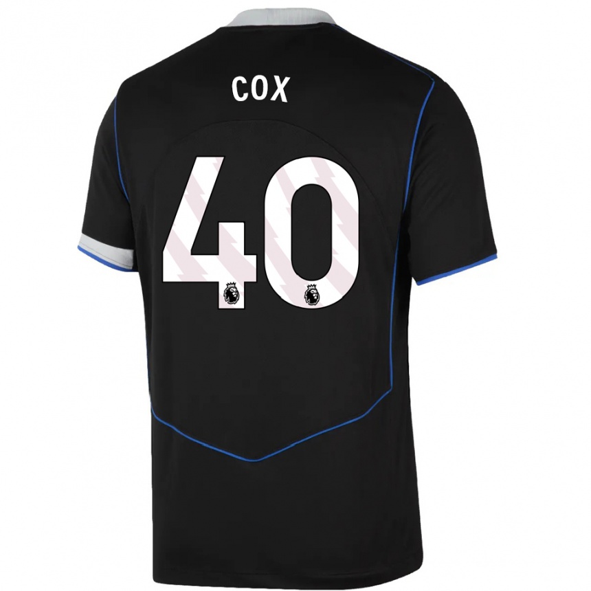 נשים כדורגל Katie Cox #40 שחור כחול כסוף ג'רזי קיט שלישי 2025/26