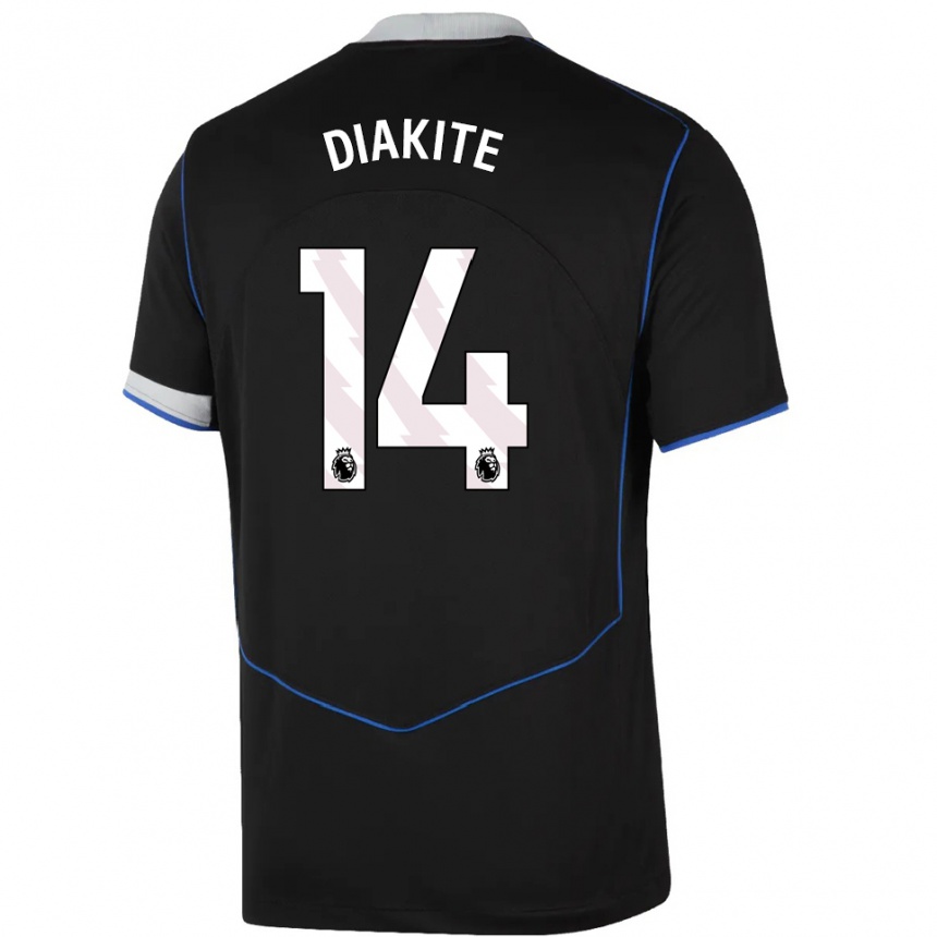 נשים כדורגל Calvin Diakite #14 שחור כחול כסוף ג'רזי קיט שלישי 2025/26