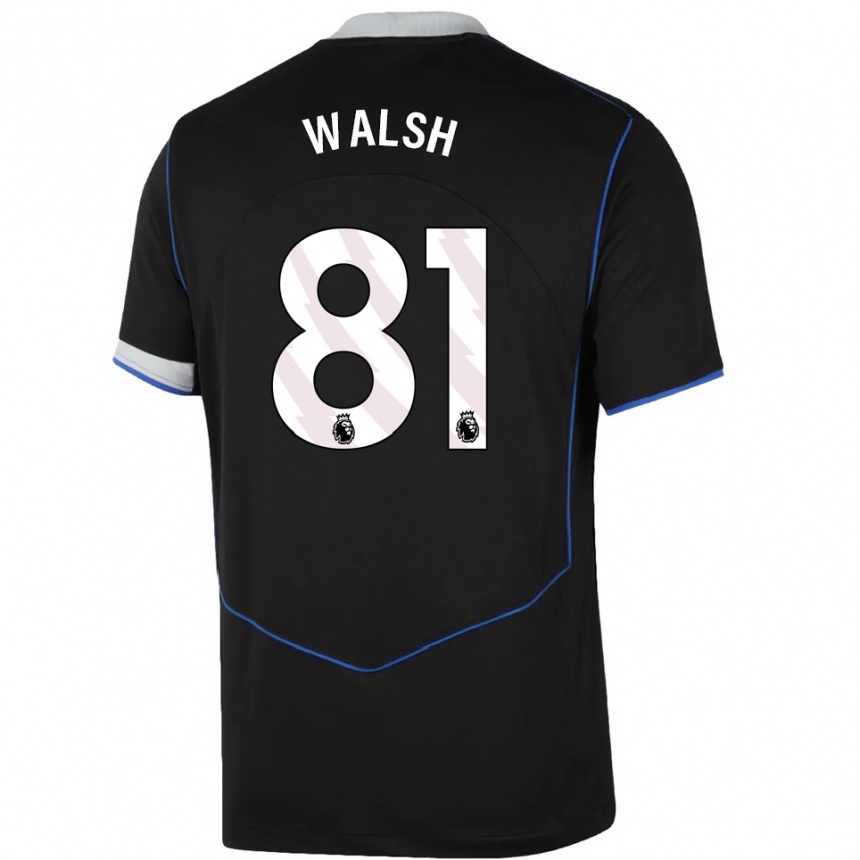 נשים כדורגל Reggie Walsh #81 שחור כחול כסוף ג'רזי קיט שלישי 2025/26