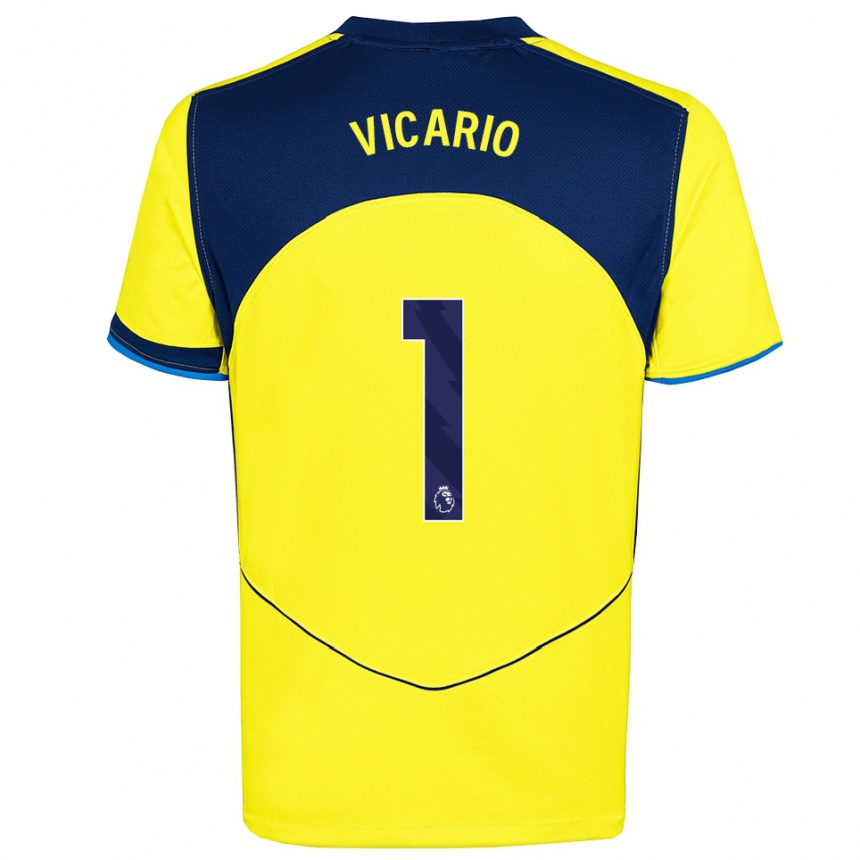 נשים כדורגל גוליילמו ויקאריו #1 צהוב נייבי ג'רזי קיט שלישי 2025/26