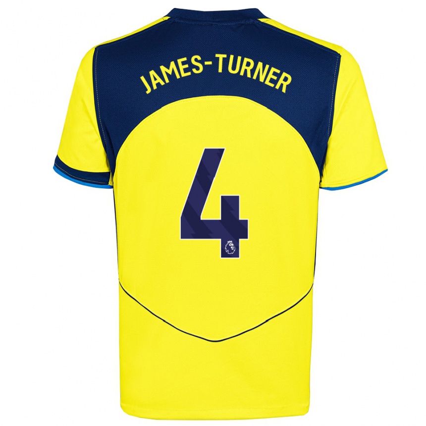 נשים כדורגל איימי ג'יימס-טרנר #4 צהוב נייבי ג'רזי קיט שלישי 2025/26