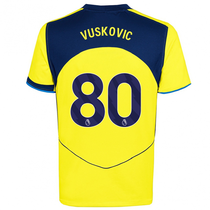 נשים כדורגל לוקה וושקוביץ' #80 צהוב נייבי ג'רזי קיט שלישי 2025/26