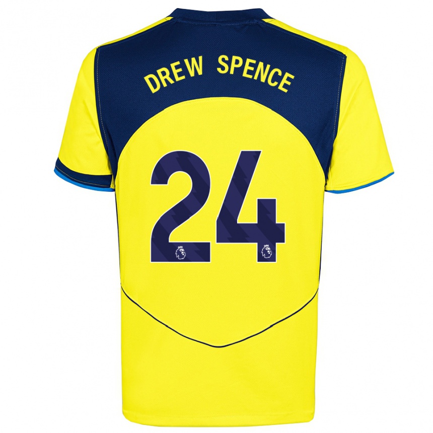 נשים כדורגל דרו ספנס #24 צהוב נייבי ג'רזי קיט שלישי 2025/26