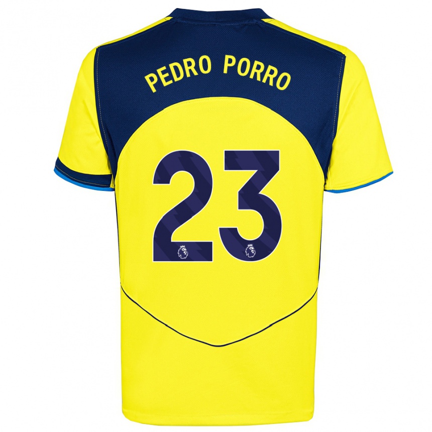 נשים כדורגל פדרו פורו #23 צהוב נייבי ג'רזי קיט שלישי 2025/26