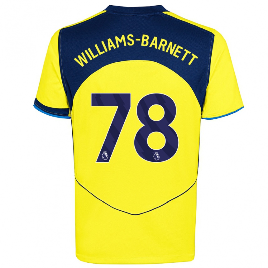 נשים כדורגל Lucá Williams-Barnett #78 צהוב נייבי ג'רזי קיט שלישי 2025/26