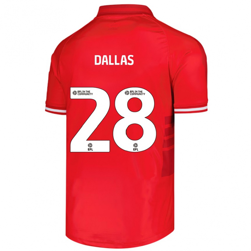 ילדים כדורגל אנדרו דאלאס #28 אדום לבן ג'רזי ביתית 2025/26