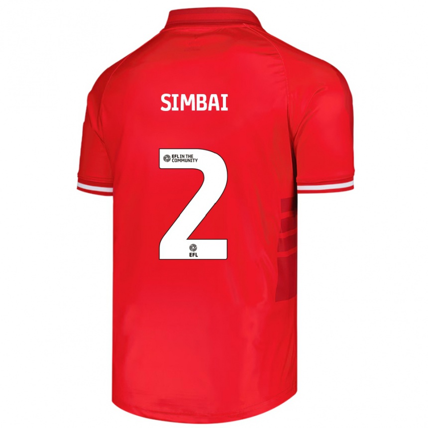 ילדים כדורגל Kingston Simbai #2 אדום לבן ג'רזי ביתית 2025/26