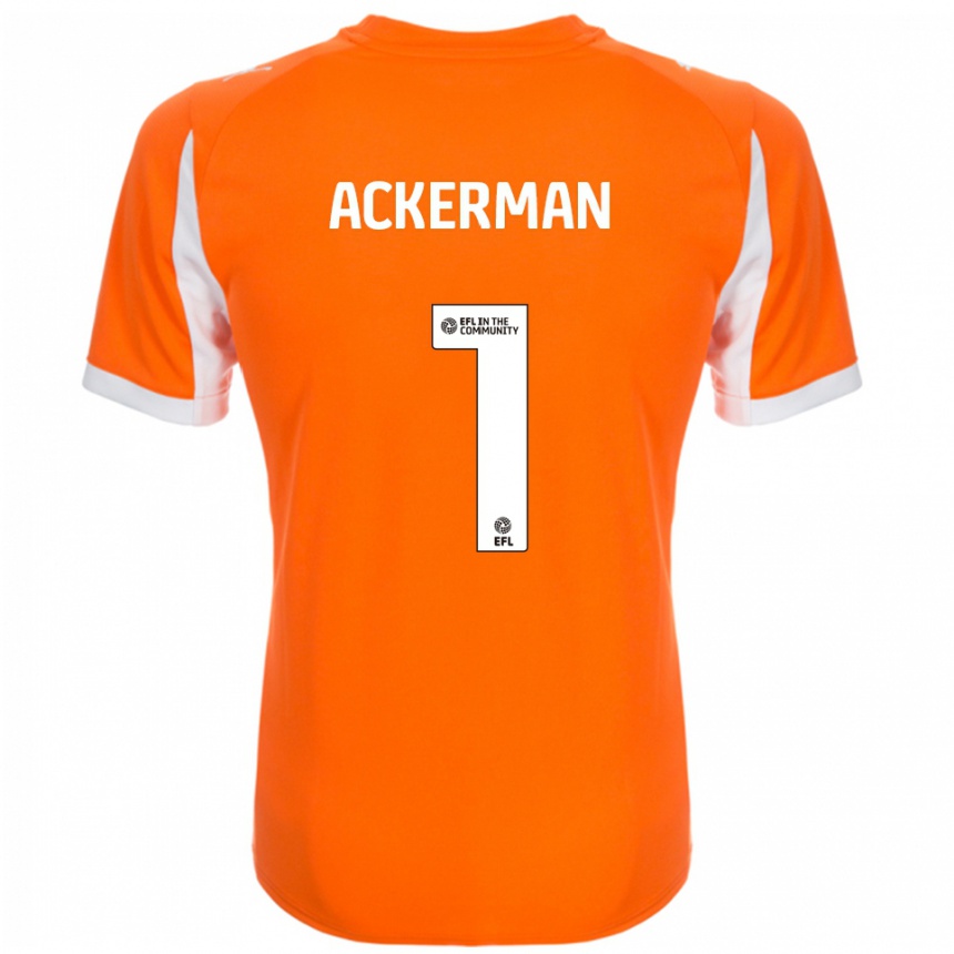 ילדים כדורגל Emily Ackerman #1 כתום לבן ג'רזי ביתית 2025/26