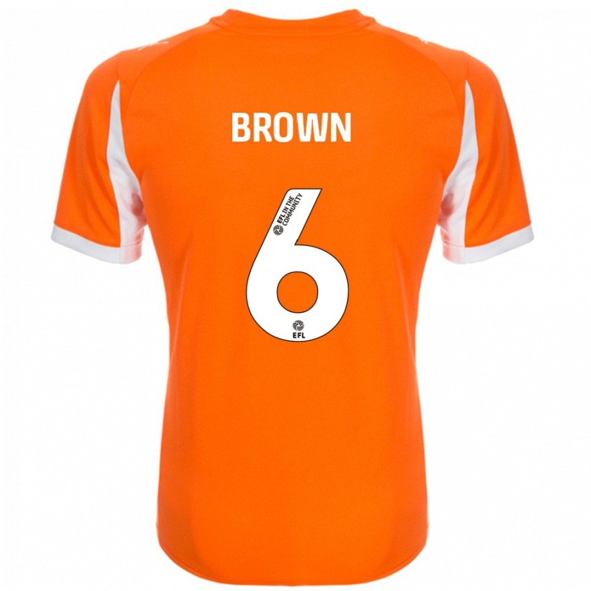 ילדים כדורגל Jordan Brown #6 כתום לבן ג'רזי ביתית 2025/26
