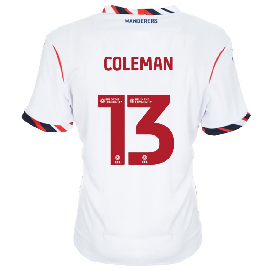 ילדים כדורגל ג'ואל קולמן #13 לבן אדום ג'רזי ביתית 2025/26