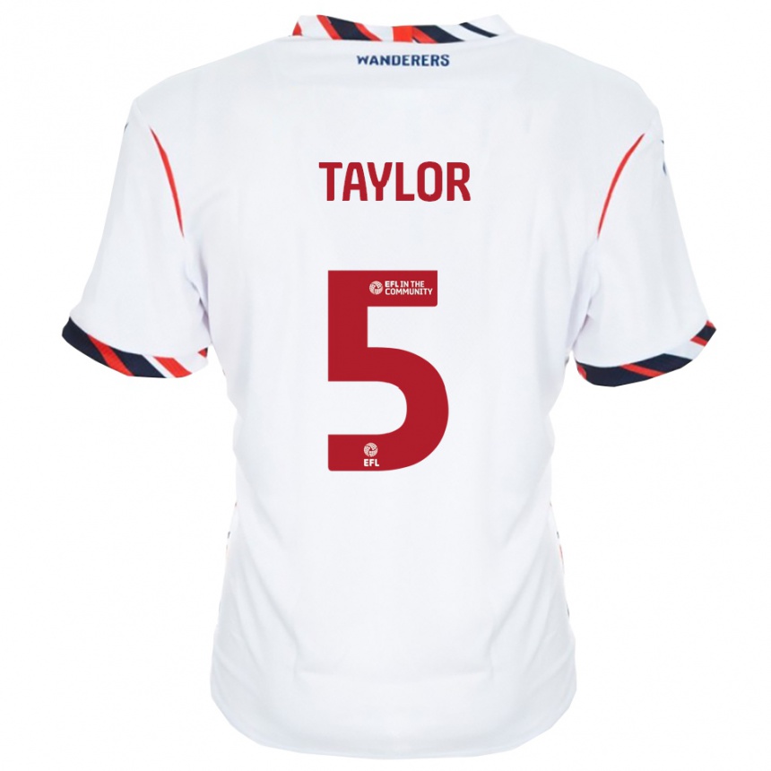 ילדים כדורגל Richard Taylor #5 לבן אדום ג'רזי ביתית 2025/26