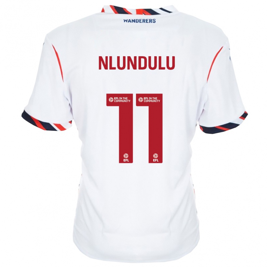 ילדים כדורגל Dan Nlundulu #11 לבן אדום ג'רזי ביתית 2025/26