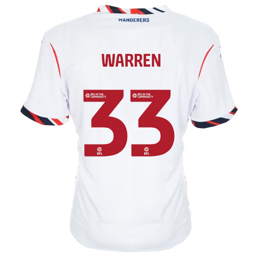 ילדים כדורגל Charlie Warren #33 לבן אדום ג'רזי ביתית 2025/26