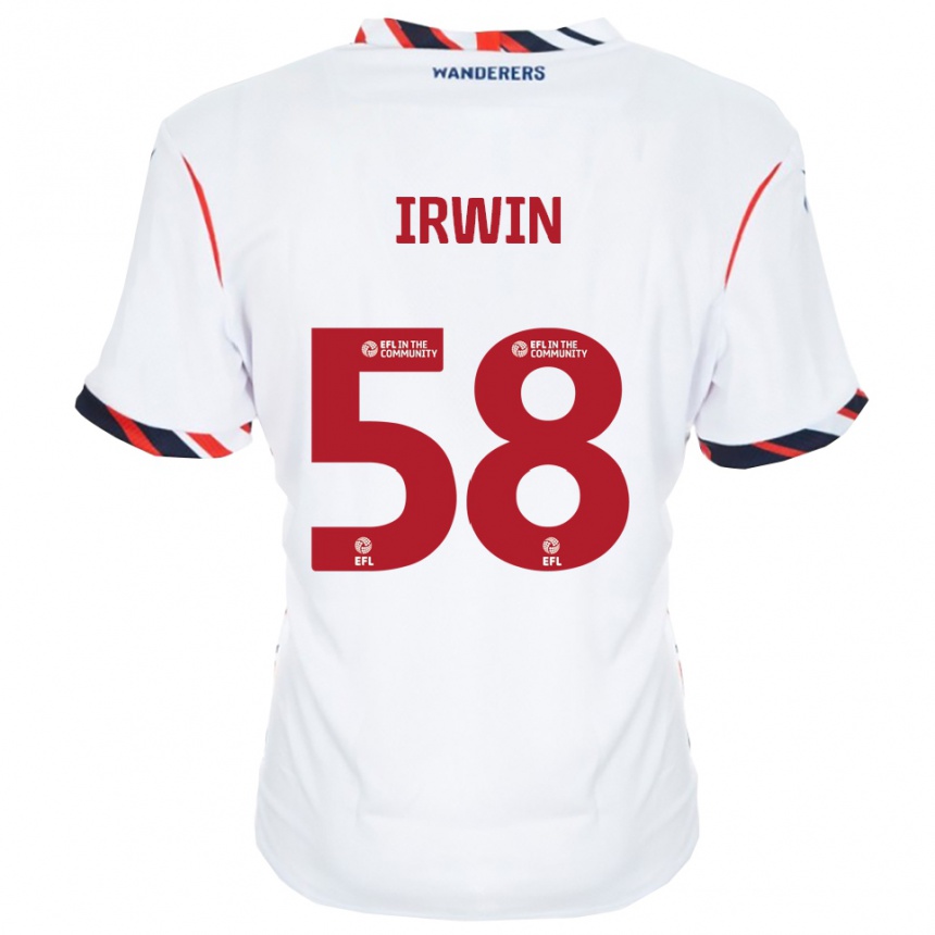 ילדים כדורגל הארלי אירווין #58 לבן אדום ג'רזי ביתית 2025/26