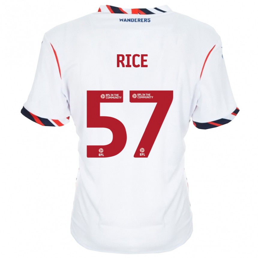 ילדים כדורגל Harrison Rice #57 לבן אדום ג'רזי ביתית 2025/26