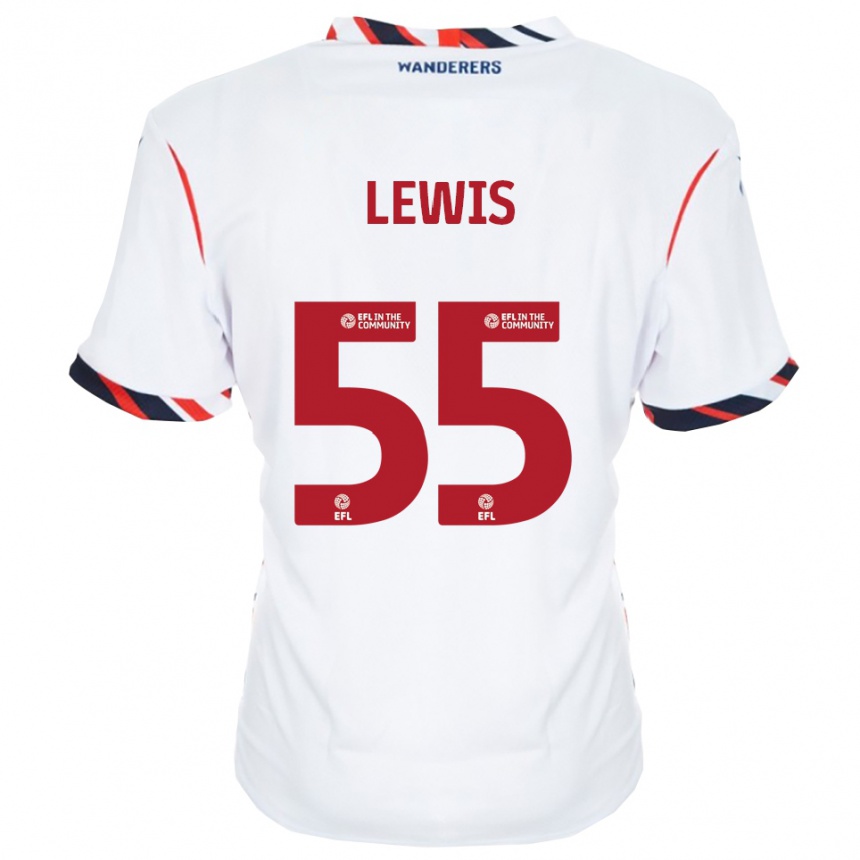 ילדים כדורגל Conor Lewis #55 לבן אדום ג'רזי ביתית 2025/26