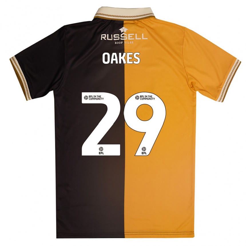 ילדים כדורגל Toby Oakes #29 צהוב שחור ג'רזי ביתית 2025/26