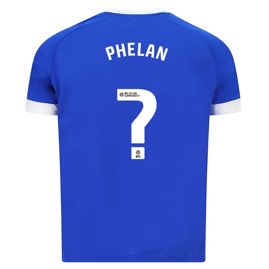 ילדים כדורגל Leeyon Phelan #0 כחול לבן ג'רזי ביתית 2025/26