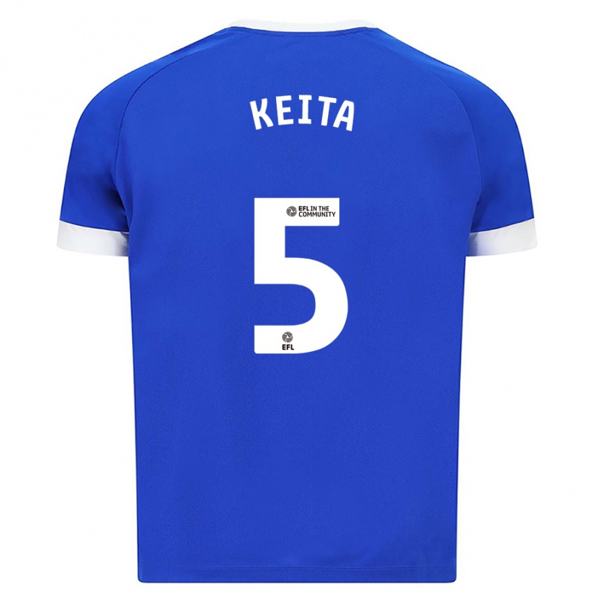 ילדים כדורגל גבריאל קייטה #5 כחול לבן ג'רזי ביתית 2025/26