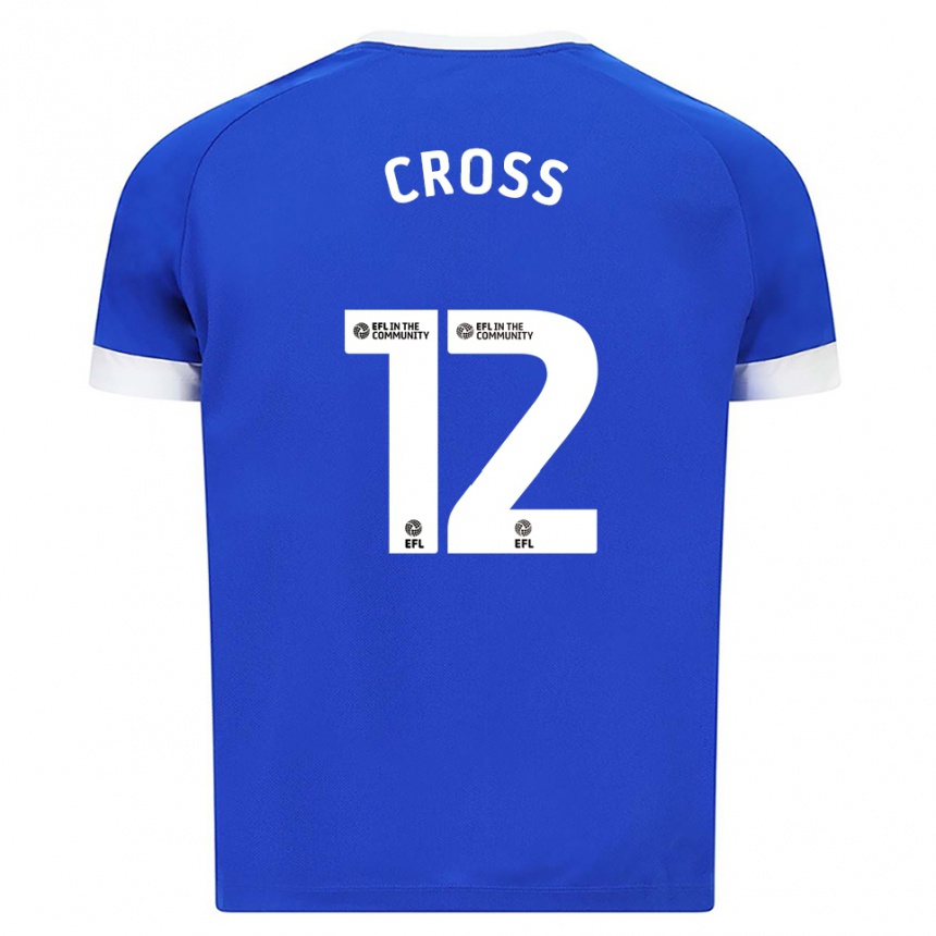 ילדים כדורגל אלכס קרוס #12 כחול לבן ג'רזי ביתית 2025/26