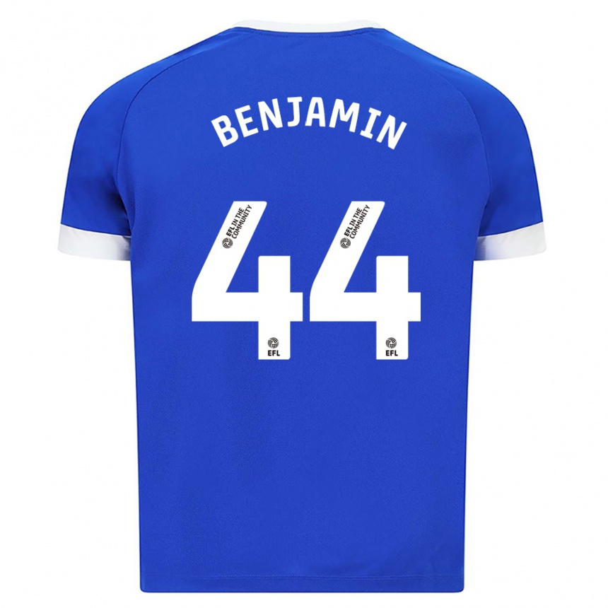 ילדים כדורגל חאווייר בנג'מין #44 כחול לבן ג'רזי ביתית 2025/26