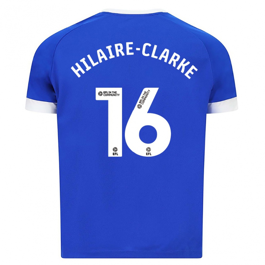 ילדים כדורגל Riley Hilaire-Clarke #16 כחול לבן ג'רזי ביתית 2025/26