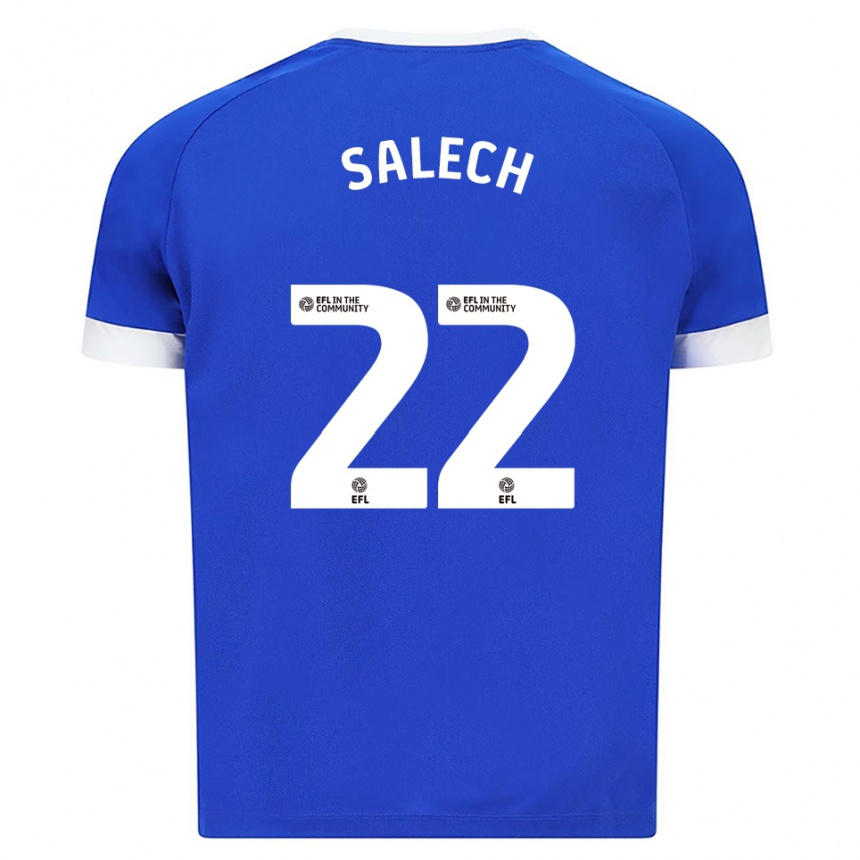 ילדים כדורגל יוסף סאלך #22 כחול לבן ג'רזי ביתית 2025/26