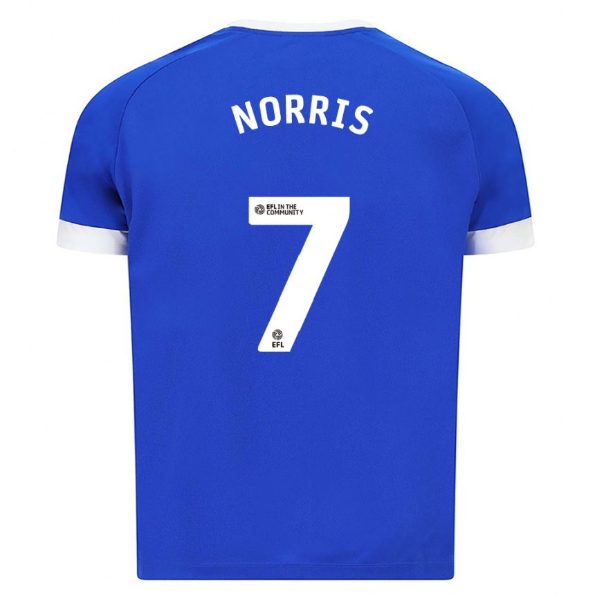ילדים כדורגל ג'ייקוב נוריס #7 כחול לבן ג'רזי ביתית 2025/26