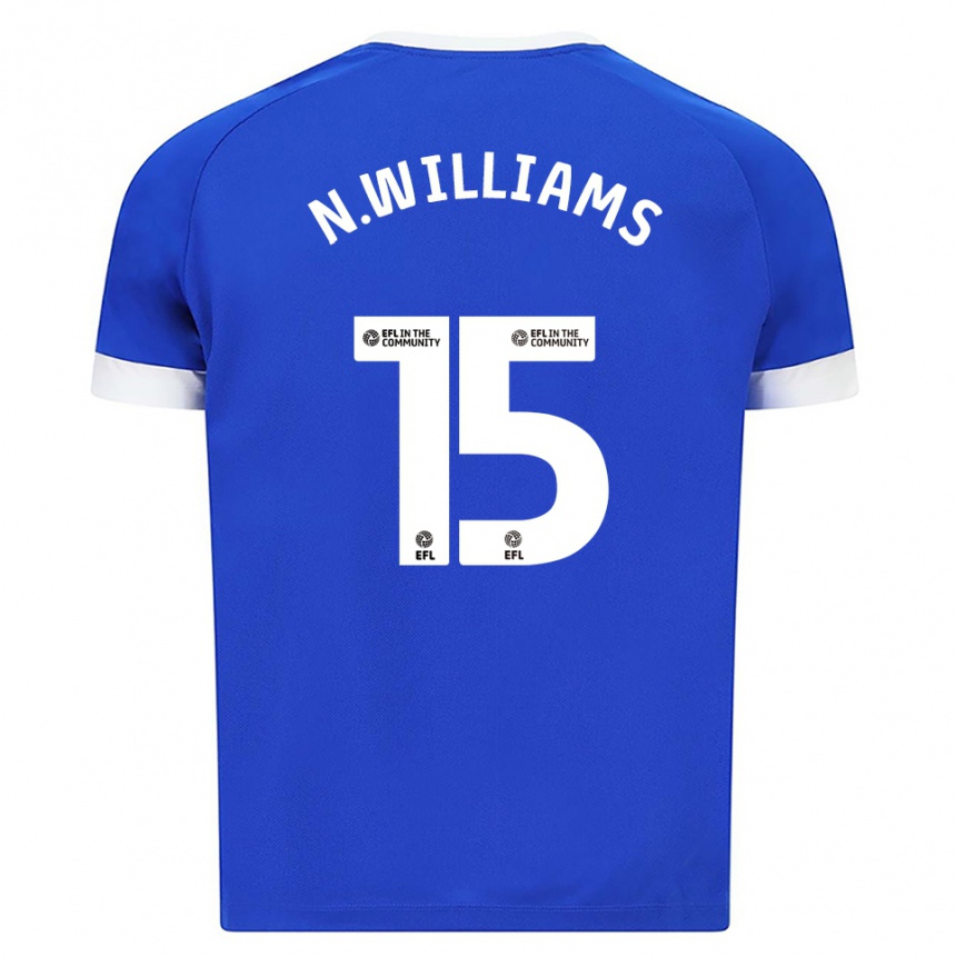 ילדים כדורגל נואה וויליאמס #15 כחול לבן ג'רזי ביתית 2025/26