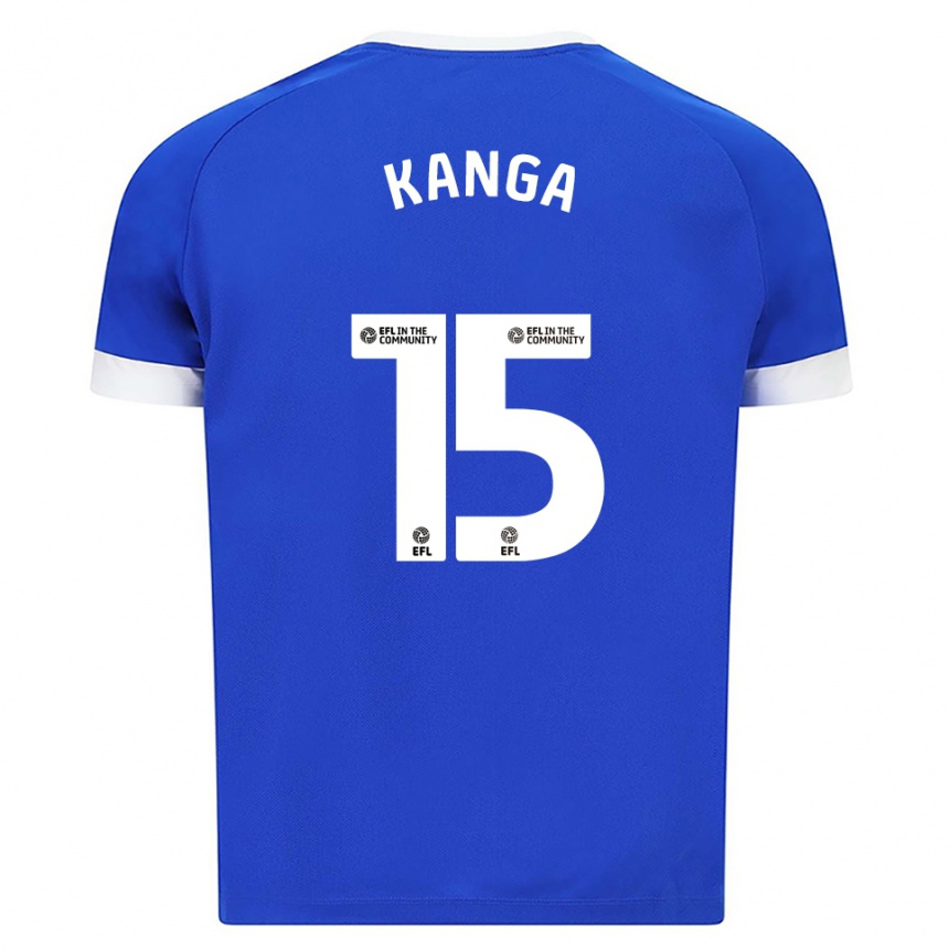 ילדים כדורגל ווילפריד קאנגה #15 כחול לבן ג'רזי ביתית 2025/26