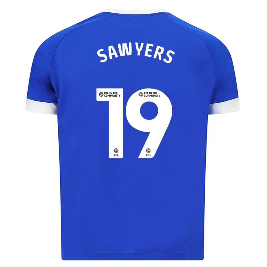 ילדים כדורגל רומיין סויירס #19 כחול לבן ג'רזי ביתית 2025/26