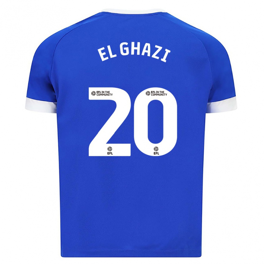 ילדים כדורגל אנוואר אל גאזי #20 כחול לבן ג'רזי ביתית 2025/26