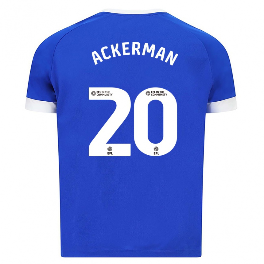 ילדים כדורגל Mali Ackerman #20 כחול לבן ג'רזי ביתית 2025/26