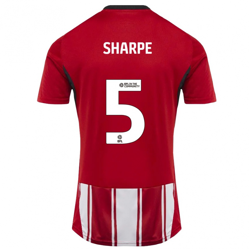 ילדים כדורגל Manfy Sharpe #5 אדום לבן שחור ג'רזי ביתית 2025/26