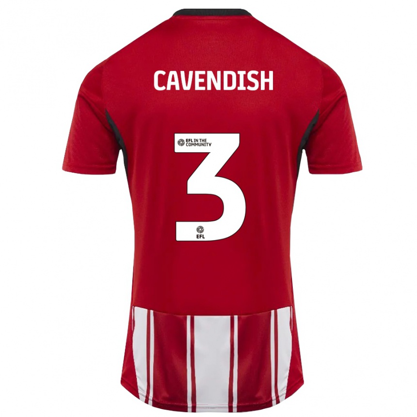 ילדים כדורגל Jacca Cavendish #3 אדום לבן שחור ג'רזי ביתית 2025/26