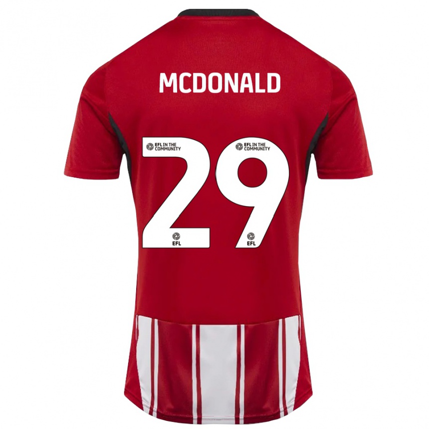 ילדים כדורגל Kevin Mcdonald #29 אדום לבן שחור ג'רזי ביתית 2025/26