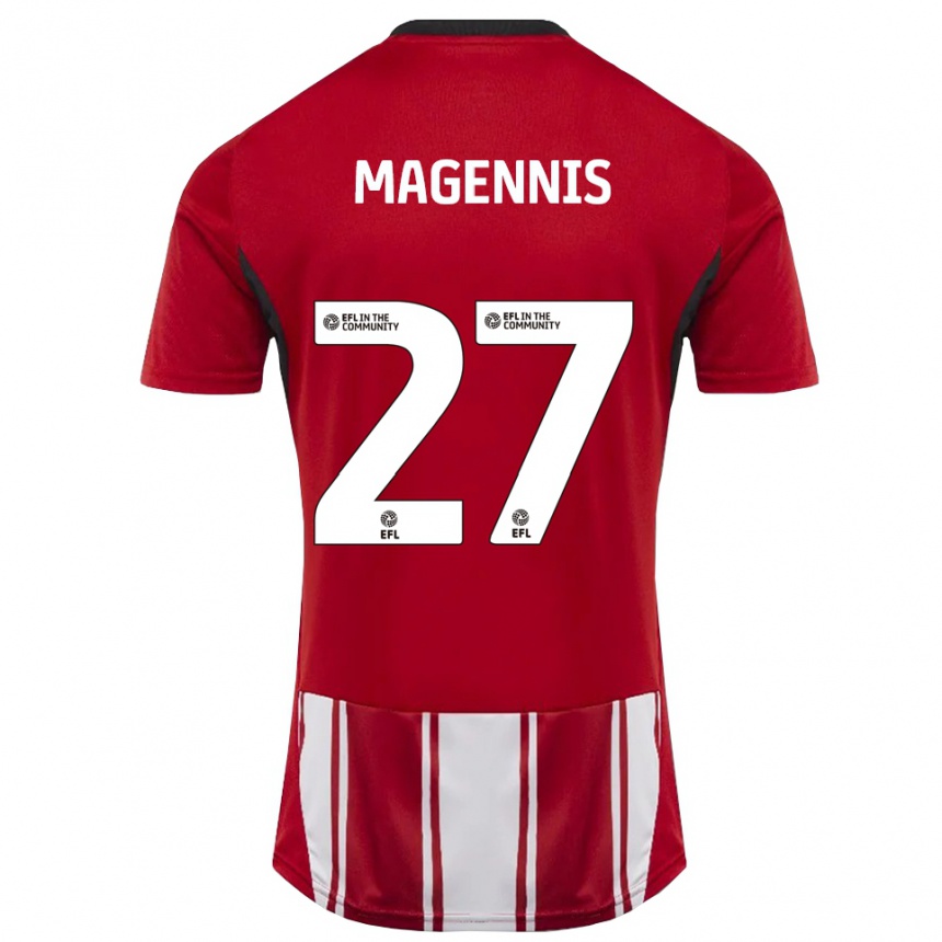 ילדים כדורגל ג'וש מאגניס #27 אדום לבן שחור ג'רזי ביתית 2025/26