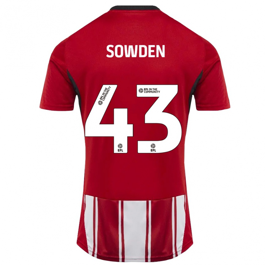 ילדים כדורגל Andrew Sowden #43 אדום לבן שחור ג'רזי ביתית 2025/26