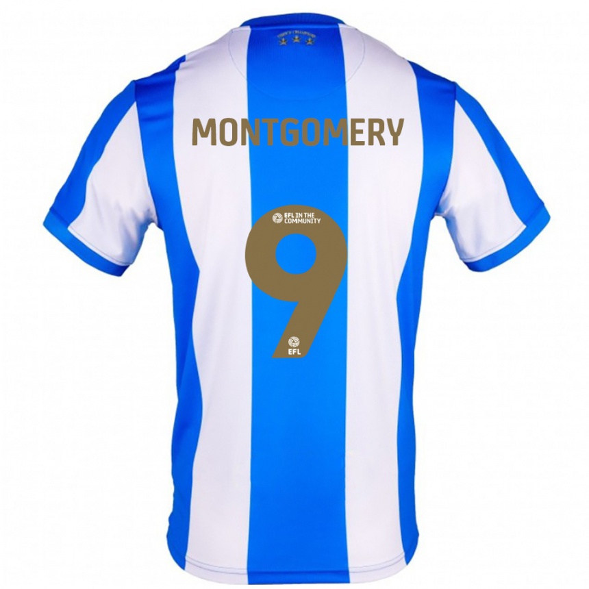 ילדים כדורגל ריה מונטגומרי #9 כחול לבן ג'רזי ביתית 2025/26