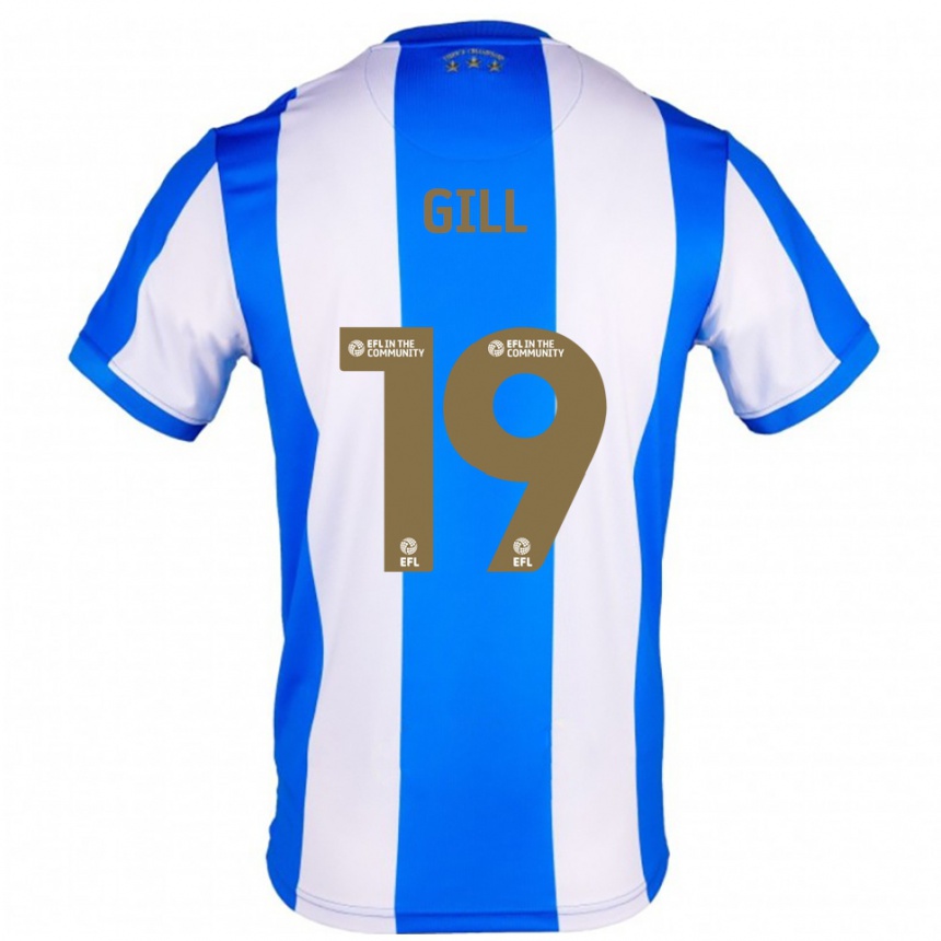 ילדים כדורגל Charlotte Gill #19 כחול לבן ג'רזי ביתית 2025/26