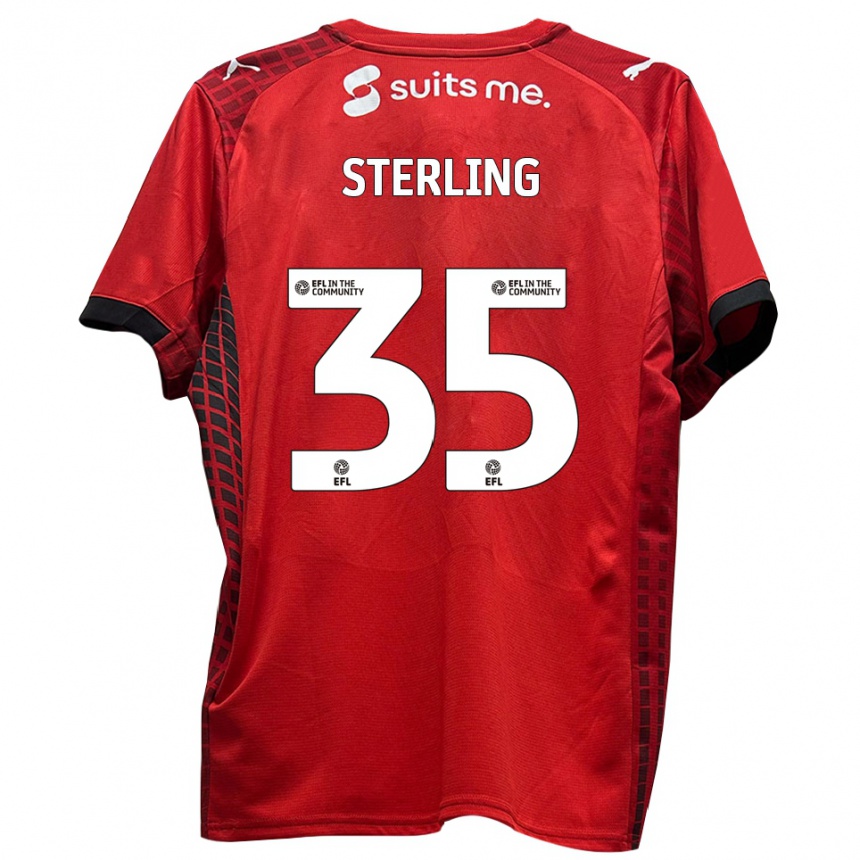 ילדים כדורגל Aaron Sterling #35 אדום שחור ג'רזי ביתית 2025/26