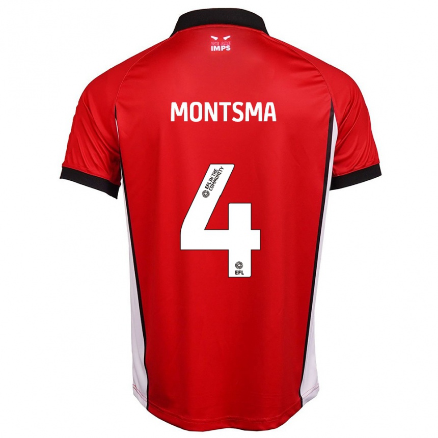 ילדים כדורגל לואיס מונטסמה #4 אדום לבן ג'רזי ביתית 2025/26 ילדים כדורגל לואיס מונטסמה #4 אדום לבן ג'רזי ביתית 2025/26