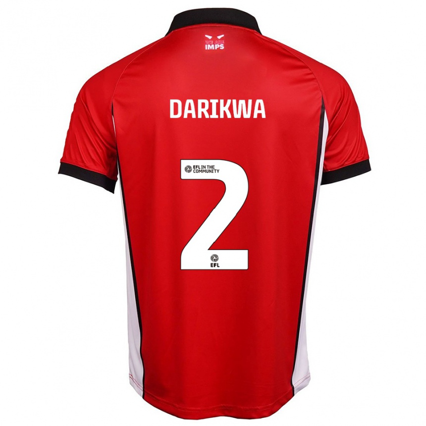 ילדים כדורגל טנדאיי דאריקווה #2 אדום לבן ג'רזי ביתית 2025/26