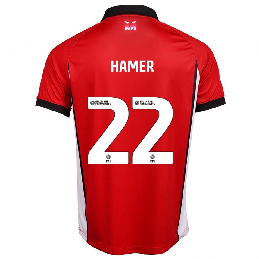 ילדים כדורגל טום האמר #22 אדום לבן ג'רזי ביתית 2025/26