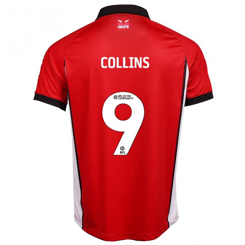 ילדים כדורגל ג'יימס קולינס #9 אדום לבן ג'רזי ביתית 2025/26